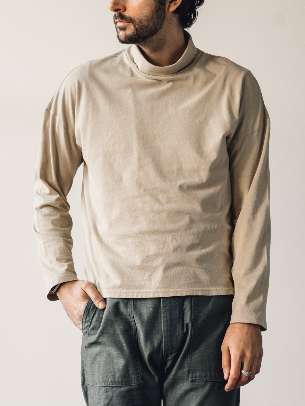Olderbrother Long Sleeve Turtleneck Organic Japanese Cotton Shirt men’s size XS - Picture 11 of 12